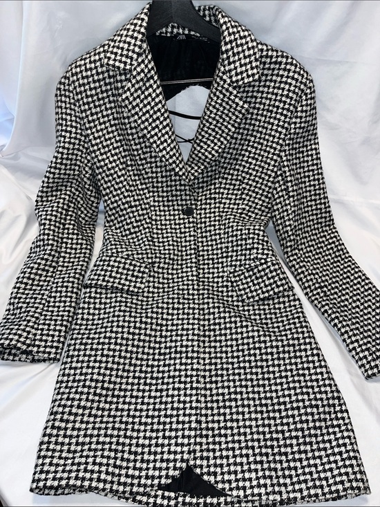 Zara Dresses & Skirts - Zara Houndstooth Black & White Tailored Women's Dress